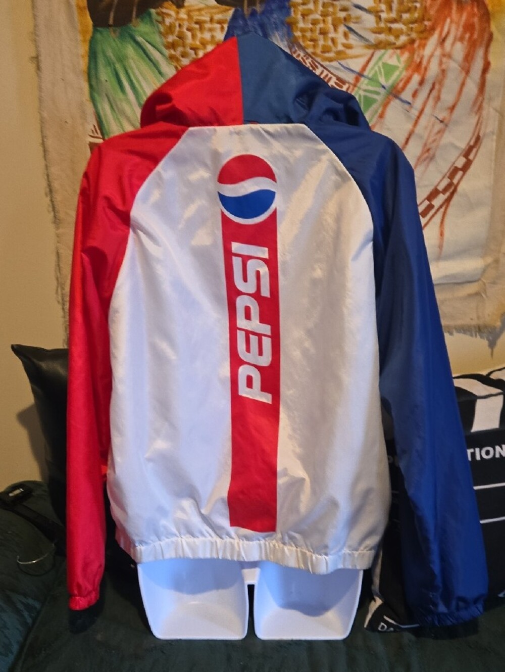 Pepsi Colorblock Hooded Jacket in Red, White & Blue - Picture 5 of 6